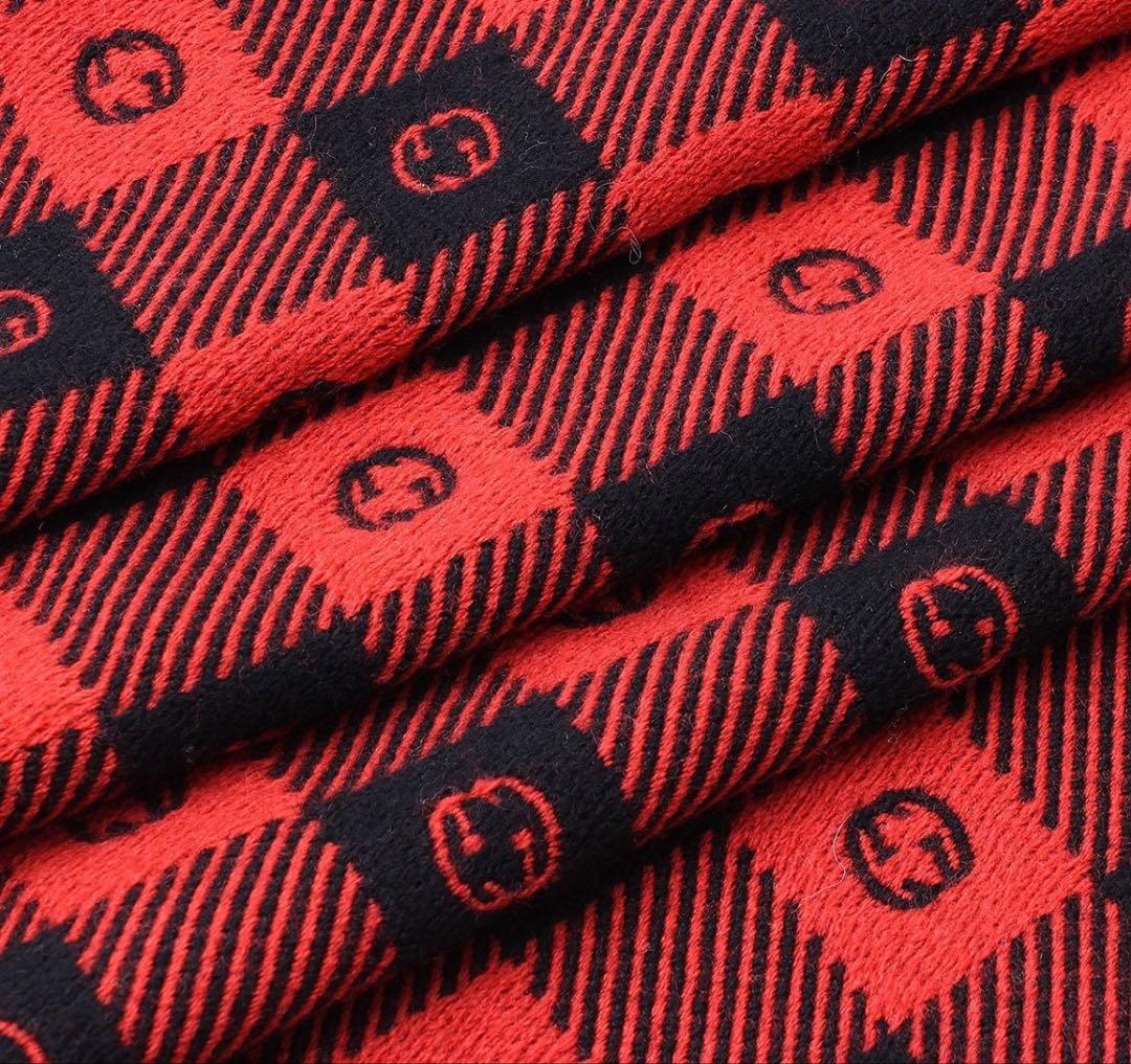 Gucci GG Plaid Wool Cotton Scarf — view 5