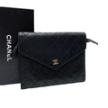 Chanel Bicolor Quilted Trifold Clutch Hand