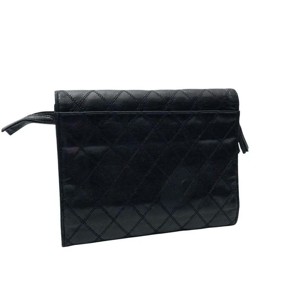 Chanel Bicolor Quilted Trifold Clutch Hand — view 2