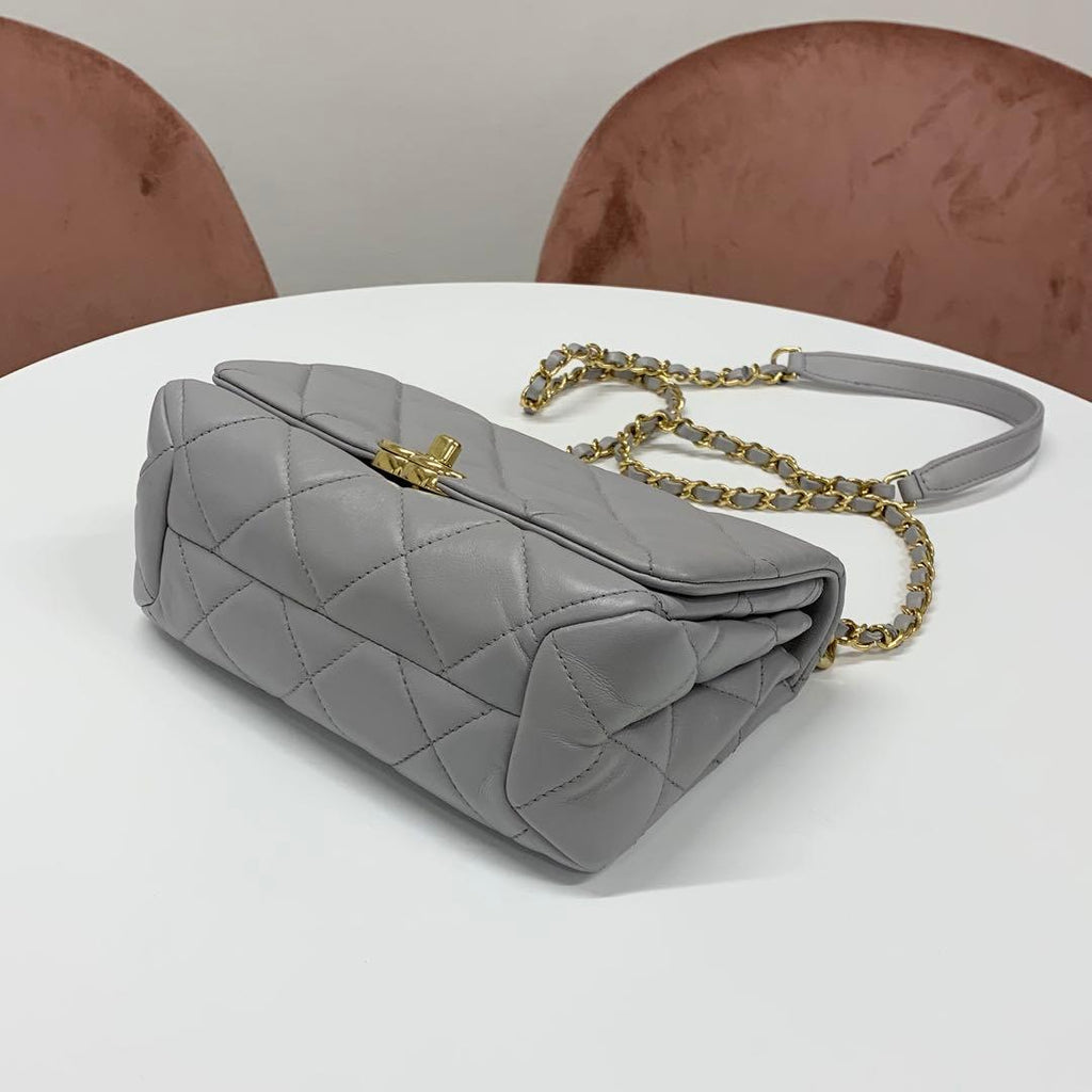 Chanel Mini Quilted Lambskin Turnlock Shoulder Bag