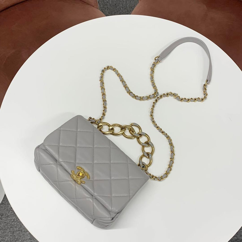 Chanel Mini Quilted Lambskin Turnlock Shoulder Bag