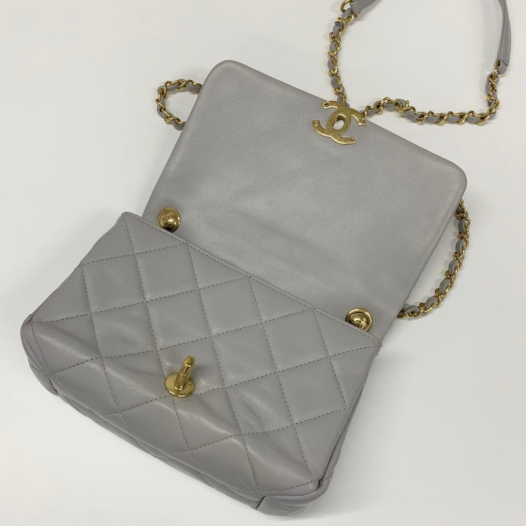 Chanel Mini Quilted Lambskin Turnlock Shoulder Bag