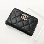 Chanel CC Logo Quilted Fragment Case Zip Wallet Coin Purse