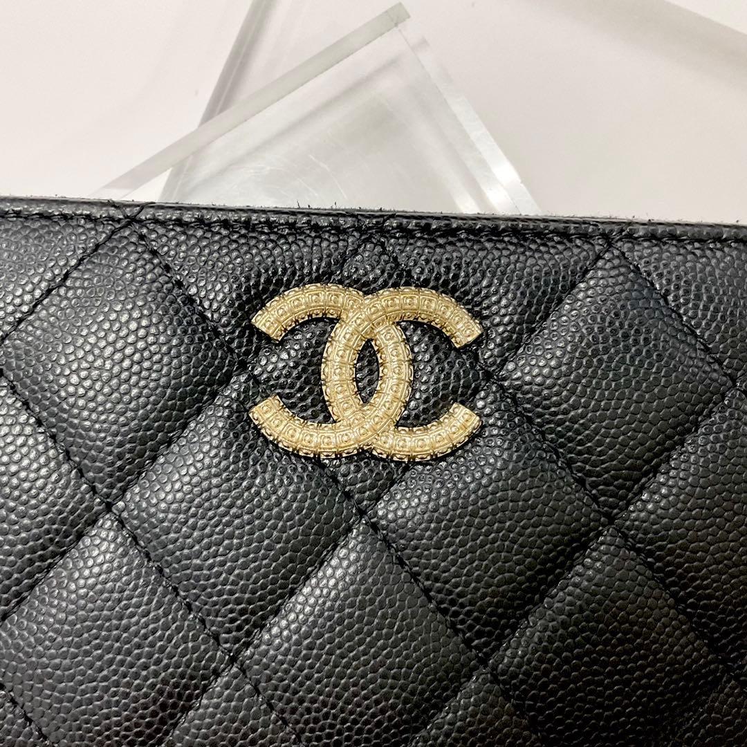 Chanel CC Logo Quilted Fragment Case Zip Wallet Coin Purse — view 4