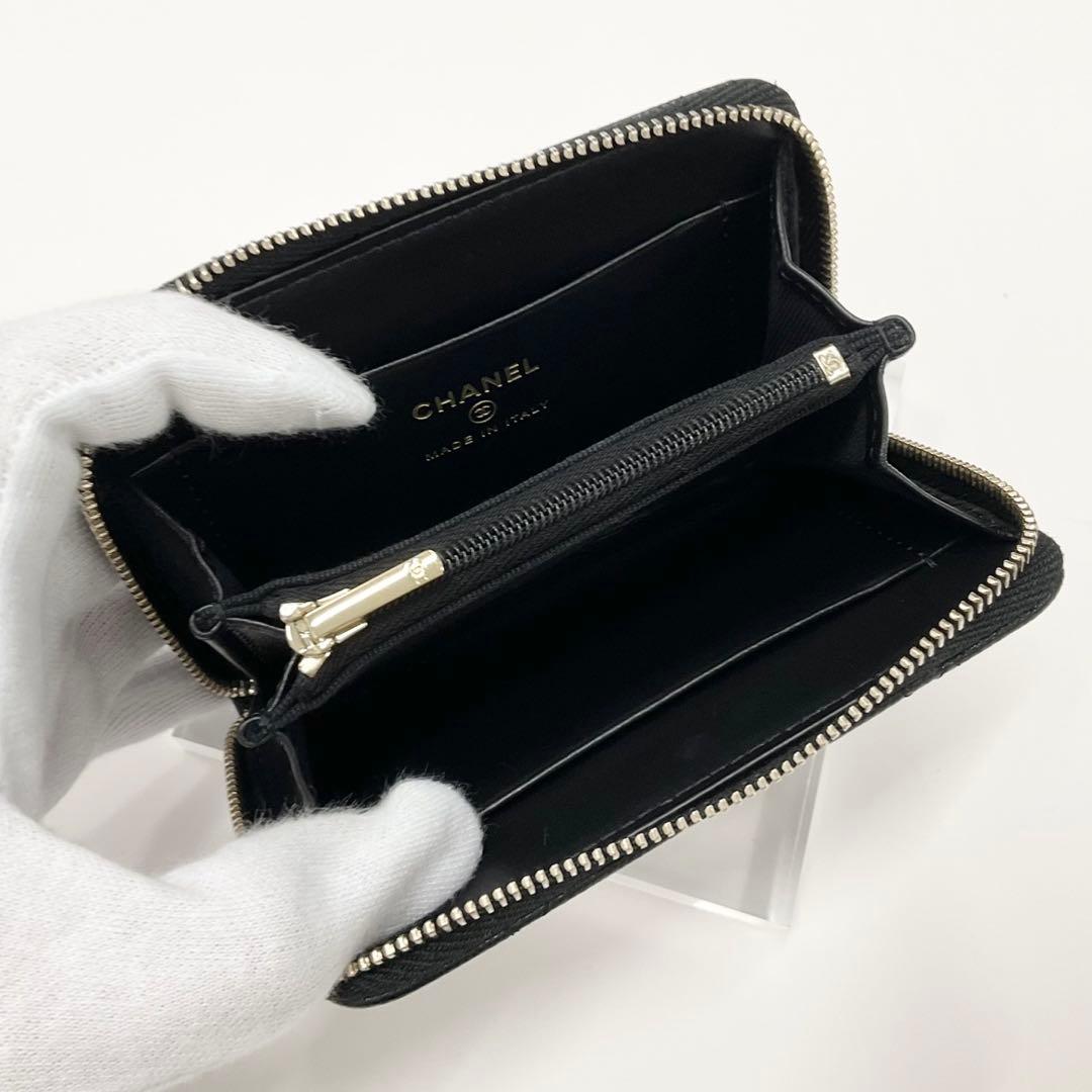 Chanel CC Logo Quilted Fragment Case Zip Wallet Coin Purse — view 6
