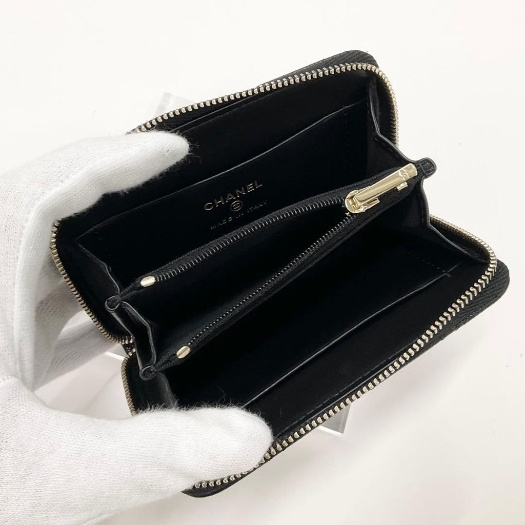 Chanel CC Logo Quilted Fragment Case Zip Wallet Coin Purse — view 7