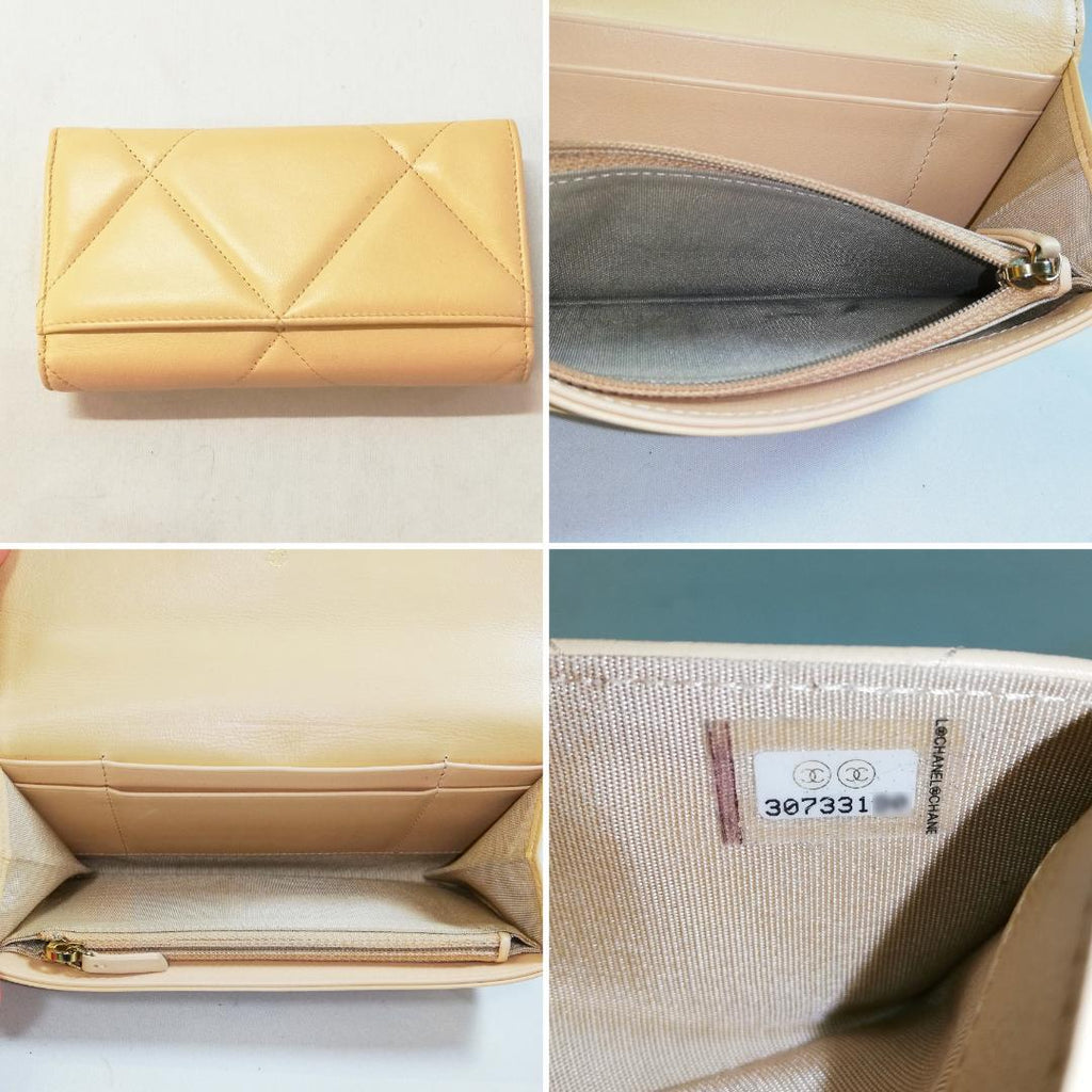 Chanel 19 Lambskin Long Wallet Beige — view 4