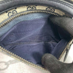 Gucci GG Shoulder Bag Navy Beige Leather Logo — view 6