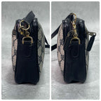 Gucci GG Shoulder Bag Navy Beige Leather Logo — view 7