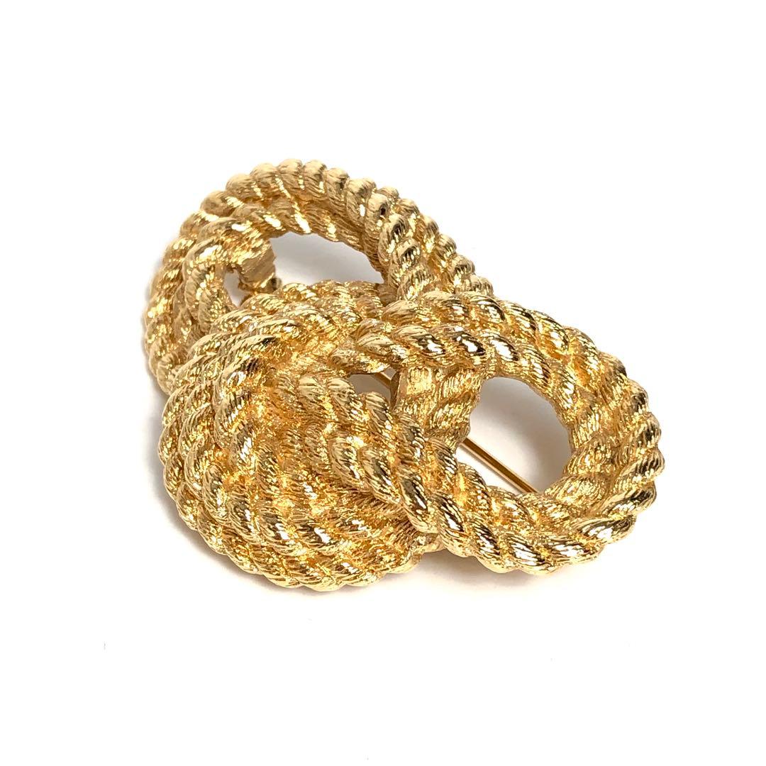 Christian Dior Brooch Gold Knot Twist — view 4