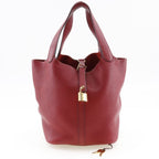Hermes Picotin Lock MM Taurillon Clemence Red D Handbag — view 9