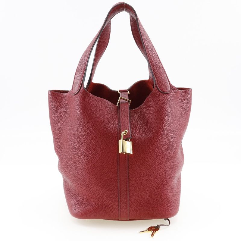Hermes Picotin Lock MM Taurillon Clemence Red D Handbag — view 9