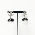Chanel Coco Mark Rhinestone Pearl Flower Silver — view 8