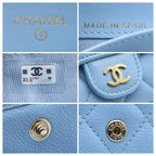 Chanel Timeless Classic Caviar Leather Trifold Wallet — view 7