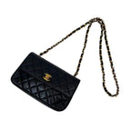 Chanel Mini Quilted Chain Shoulder Bag Turnlock Black — view 3
