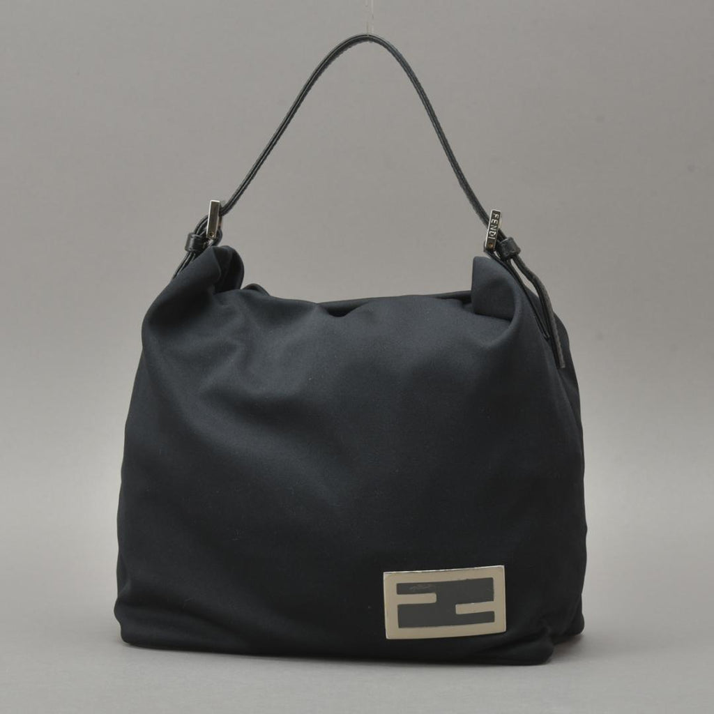 Fendi Handbag Jersey Black Silver