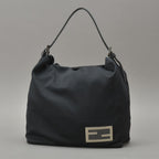 Fendi Handbag Jersey Black Silver