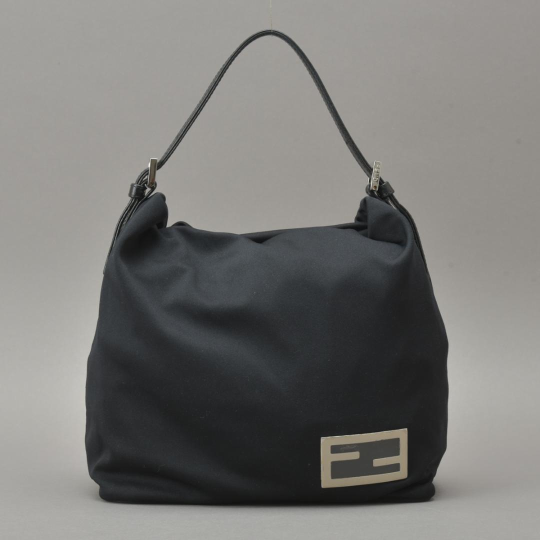 Fendi Handbag Jersey Black Silver — view 2