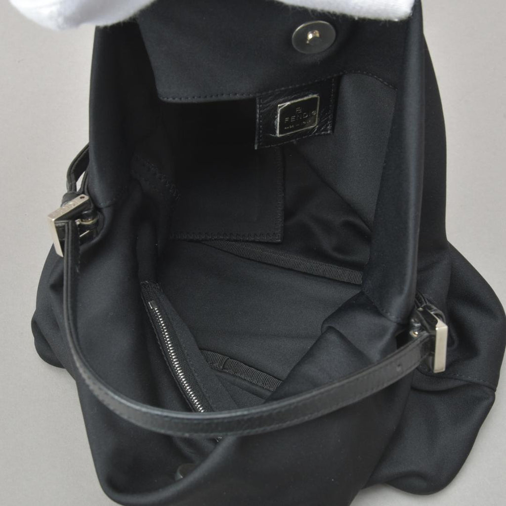 Fendi Handbag Jersey Black Silver — view 6