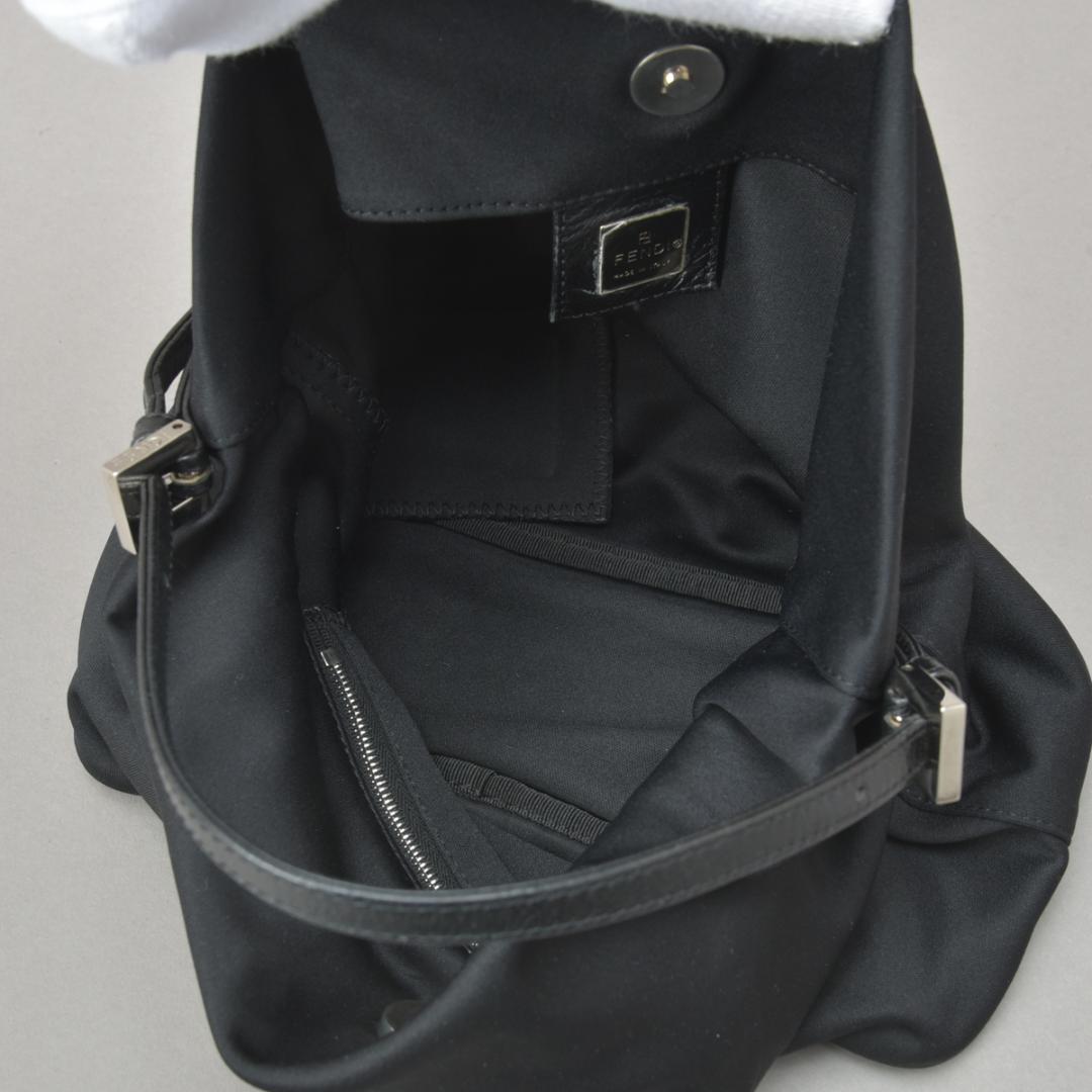 Fendi Handbag Jersey Black Silver — view 6