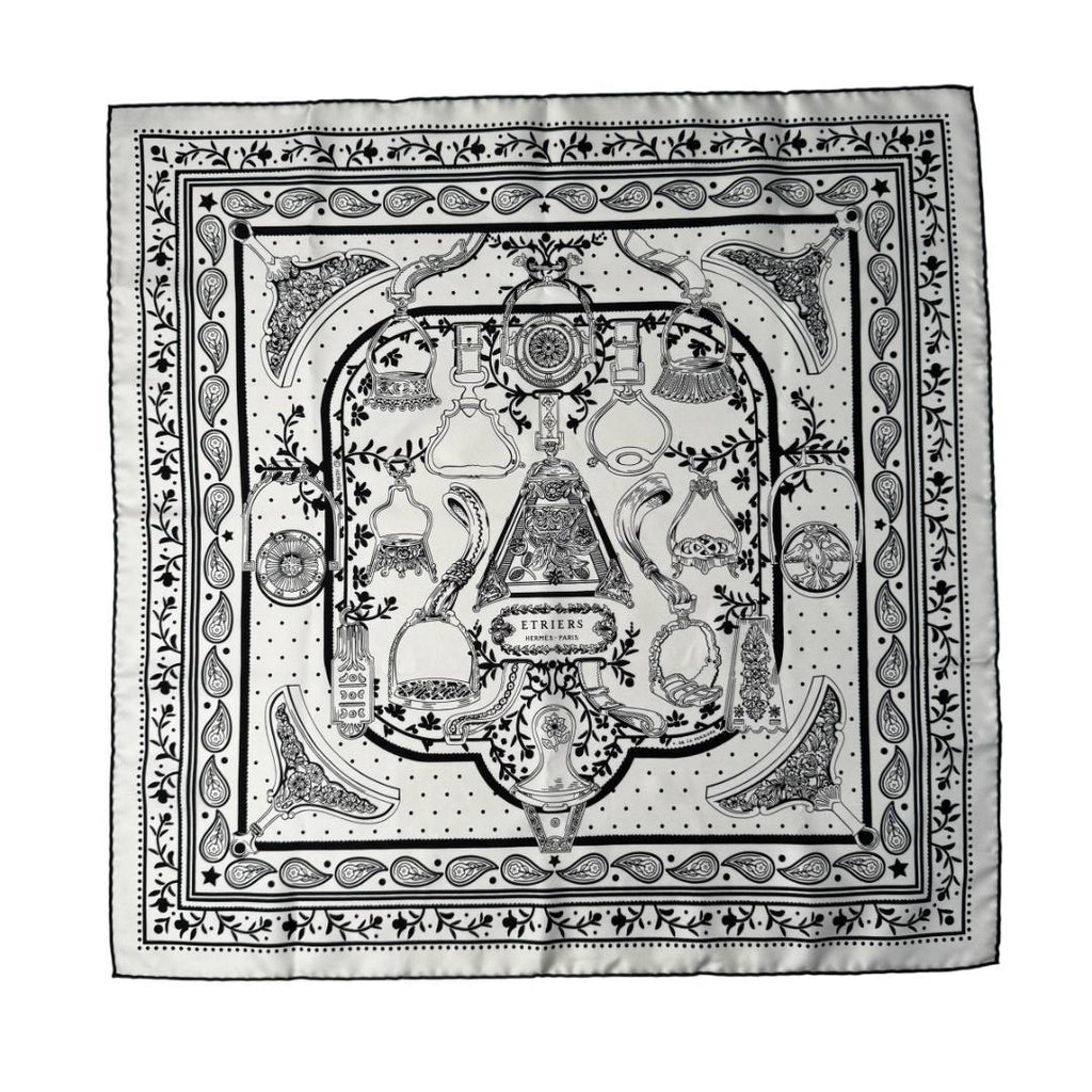 Hermes Carre 55 Armor Etriers Bandana Scarf