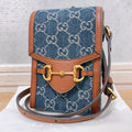 Gucci Horsebit Denim Shoulder Bag GG Mini