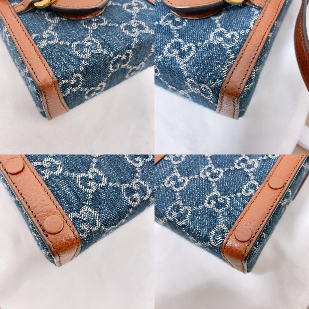 Gucci Horsebit Denim Shoulder Bag GG Mini — view 6