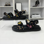 Dior Dio le Act Floral Pattern Embroidered Velcro Sandals — view 2