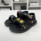 Dior Dio le Act Floral Pattern Embroidered Velcro Sandals — view 3