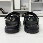 Dior Dio le Act Floral Pattern Embroidered Velcro Sandals — view 6