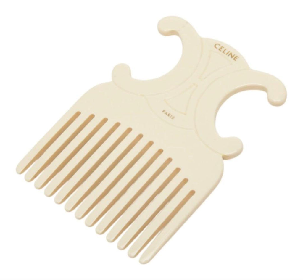 Celine Triomphe Hair Comb Beige Shoulder — view 2