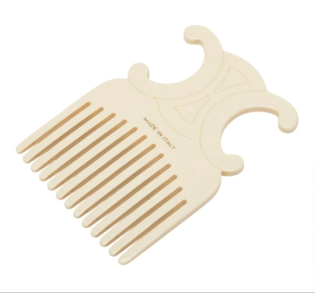 Celine Triomphe Hair Comb Beige Shoulder — view 3