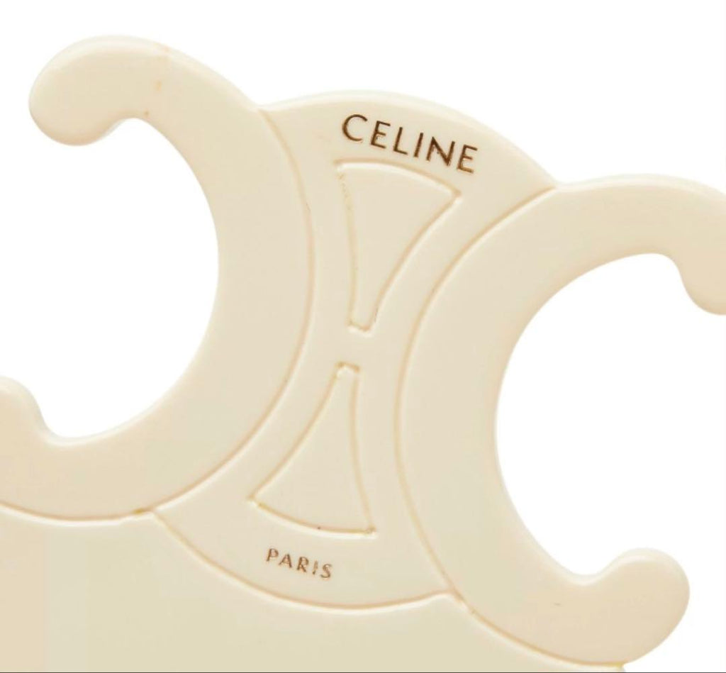 Celine Triomphe Hair Comb Beige Shoulder — view 4