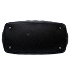Dior Cannage Panarea Canvas Leather Tote Bag Black — view 5