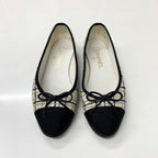 Chanel Ballerina CC Logo Tweed Fabric Ribbon Ballet Shoes — view 2