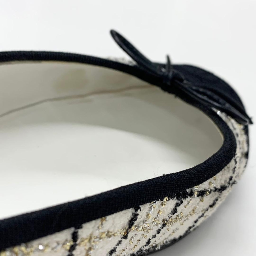 Chanel Ballerina CC Logo Tweed Fabric Ribbon Ballet Shoes — view 7