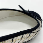 Chanel Ballerina CC Logo Tweed Fabric Ribbon Ballet Shoes — view 7