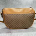 Gucci GG Shoulder Bag Brown Leather Logo Gold — view 3