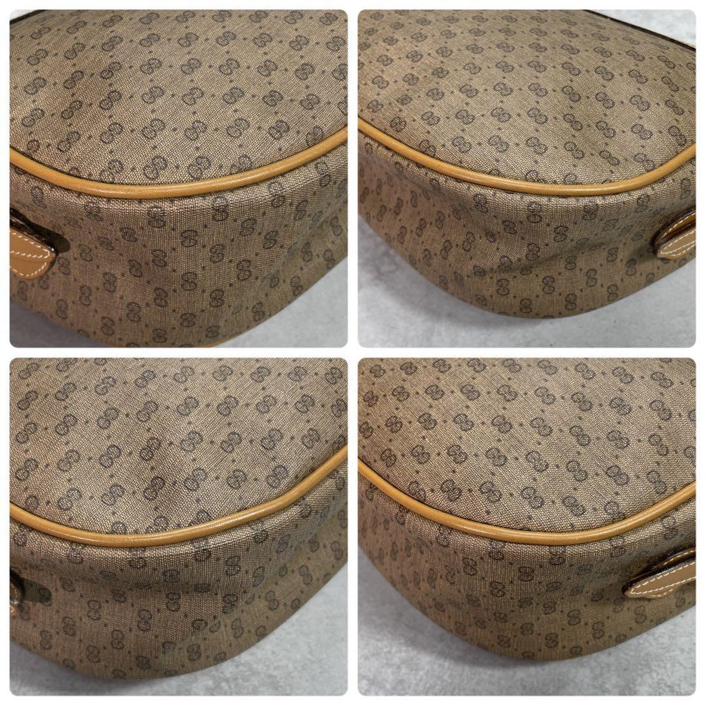 Gucci GG Shoulder Bag Brown Leather Logo Gold — view 8