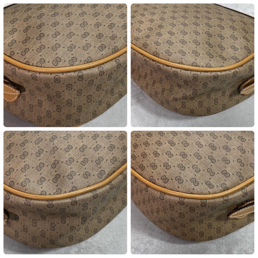 Gucci GG Shoulder Bag Brown Leather Logo Gold — view 8