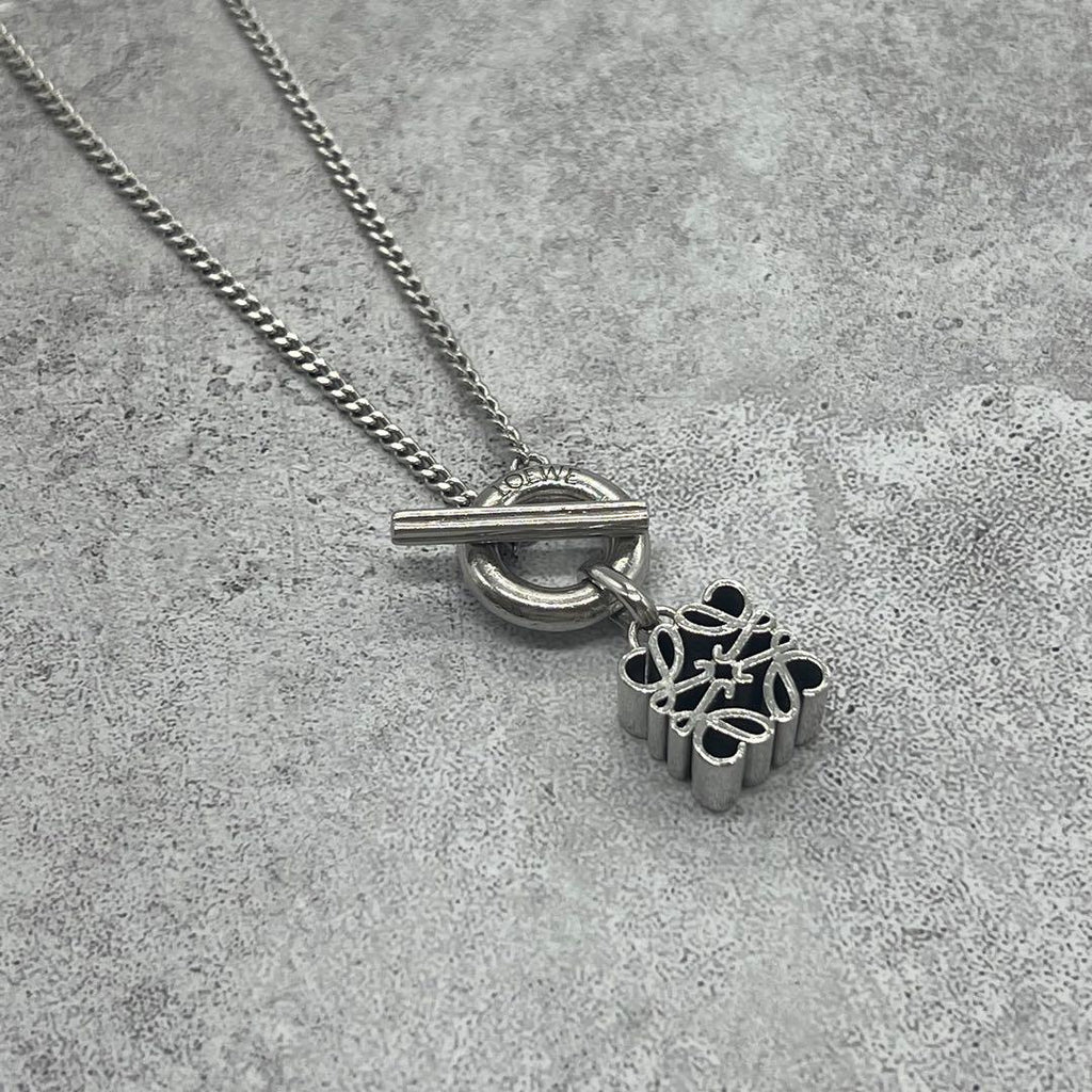 Loewe Anagram Toggle Necklace Silver