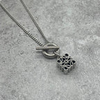 Loewe Anagram Toggle Necklace Silver