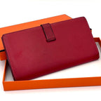 Hermes Bearn Soufflet Red Fold Wallet Bifold Leather — view 2