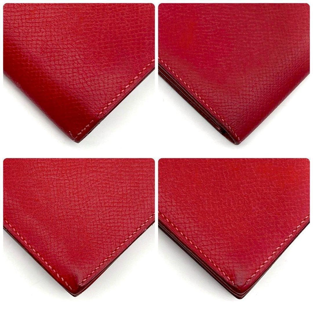 Hermes Bearn Soufflet Red Fold Wallet Bifold Leather — view 7