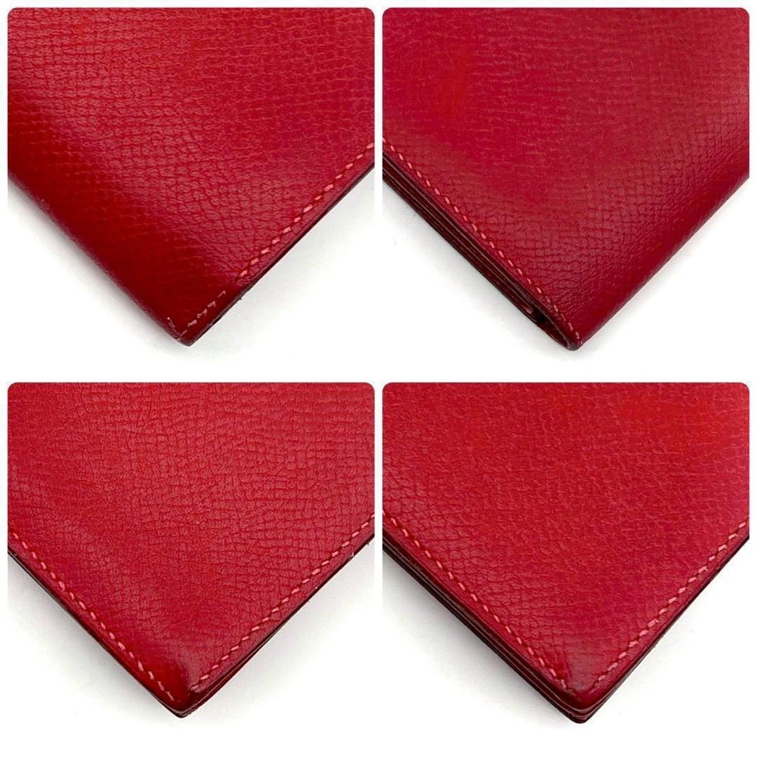 Hermes Bearn Soufflet Red Fold Wallet Bifold Leather — view 7