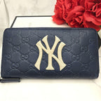 Gucci Guccissima Wallet Yankees Collaboration Navy