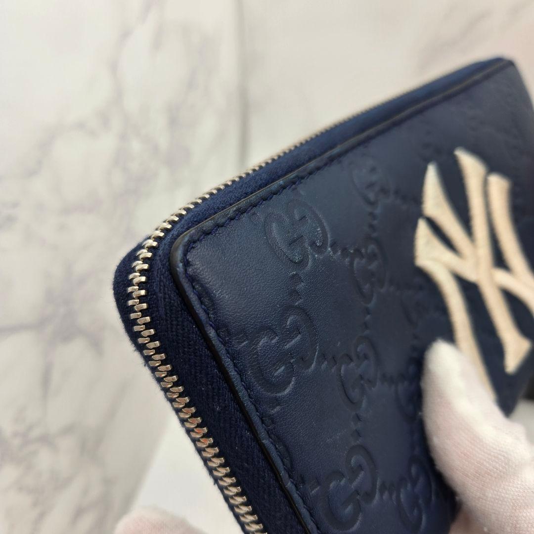 Gucci Guccissima Wallet Yankees Collaboration Navy — view 5