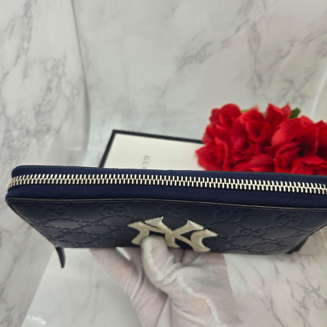 Gucci Guccissima Wallet Yankees Collaboration Navy — view 9