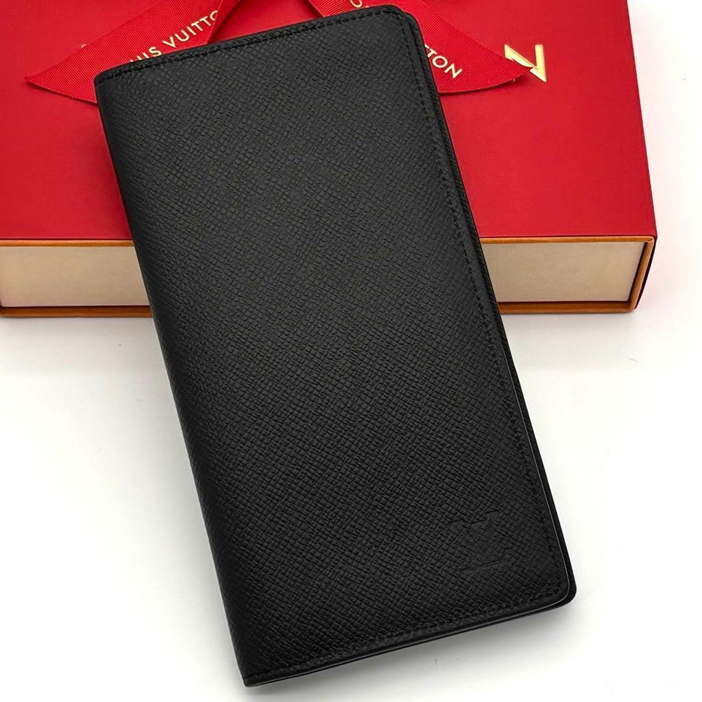 Louis Vuitton Taiga Portefeuille Long Black Billfold Wallet