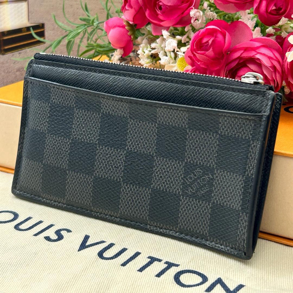 Louis Vuitton Damier Graphite Coin Card Holder Fragment — view 2